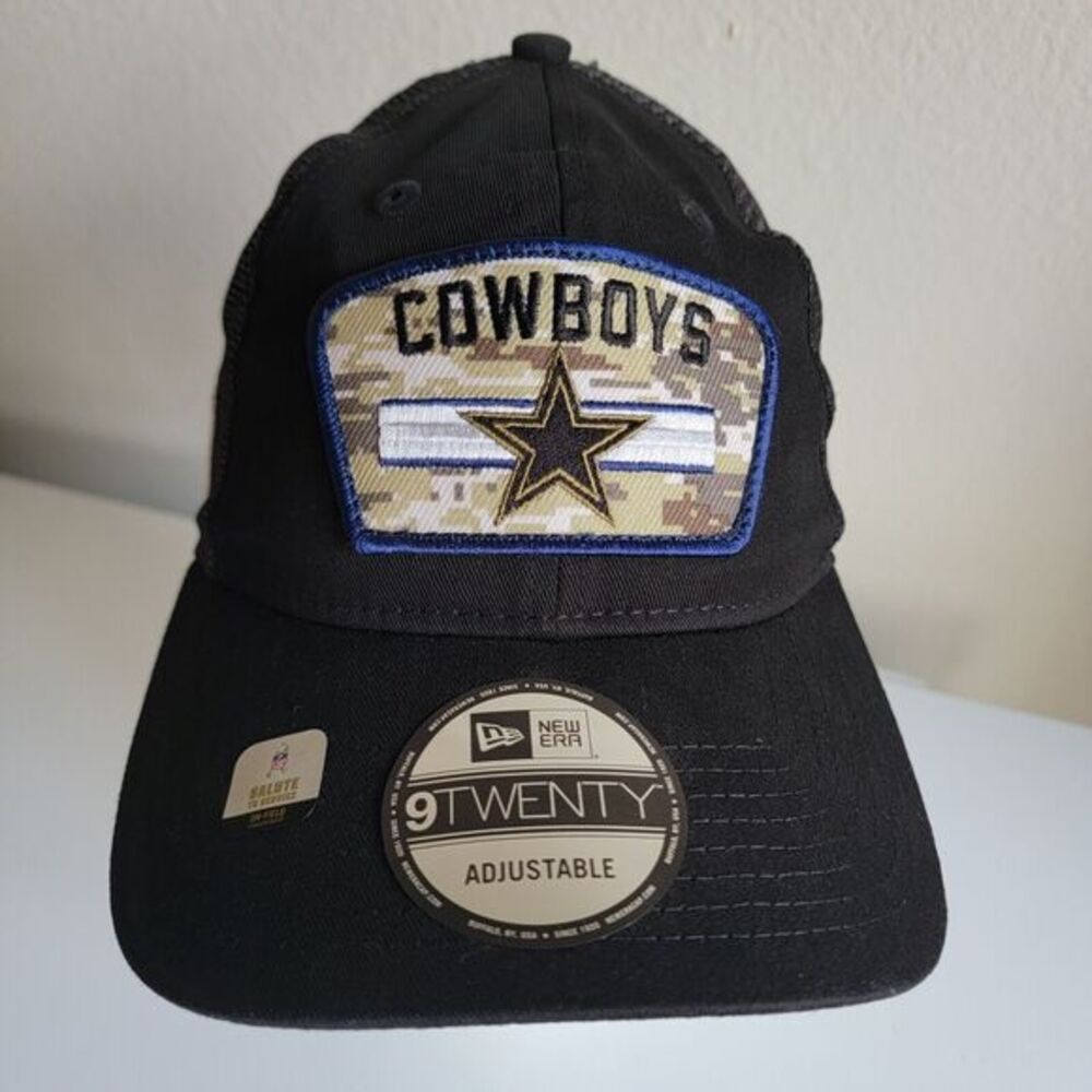 Dallas Cowboys New Era 2021 Salute To Service Camo Trucker 9TWENTY Snapback Hat